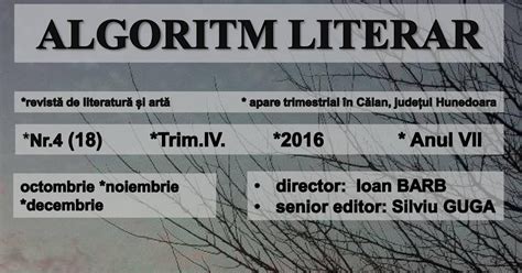 ARHIVE LITERARE Revista Algoritm Literar Nr 4 2016 Semnal Lecturi