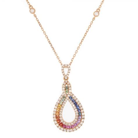 Rainbow Sapphire And Diamond Pendant Necklaces From Cavendish