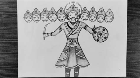 How To Draw Dussehra Drawing Happy Dussehra Drawing Ravan Drawing