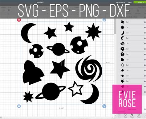 Outer Space Confetti Svg Eps Png And Dxf Sun Moon Stars Etsy