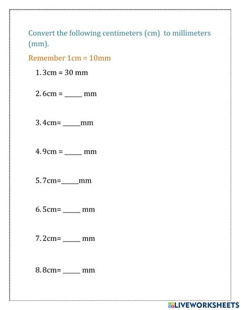 Converting Mm To Cm Worksheet - Worksheets Library