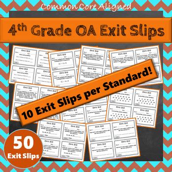 4th Grade OA Exit Slips Operations And Algebraic Thinking Math Exit