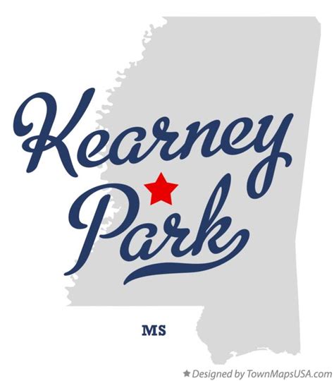 Map of Kearney Park, MS, Mississippi