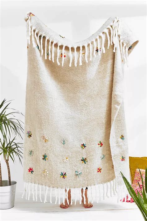 Embellished Flower Throw Blanket | Urban Outfitters UK