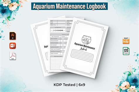 Editable Aquarium Maintenance Logbook Graphic By Mondolsgraphic