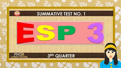 1st Summative Test In Esp 3 Quarter 3 Youtube