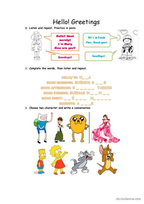 Greeting Conversation English Esl Worksheets Pdf And Doc