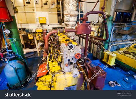 Engine Room On Cargo Boat Ship Stock Photo 252152314 | Shutterstock