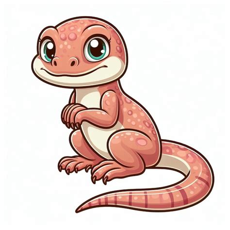 Illustration de dessin animé du lézard vecteur mignon Vecteur Premium