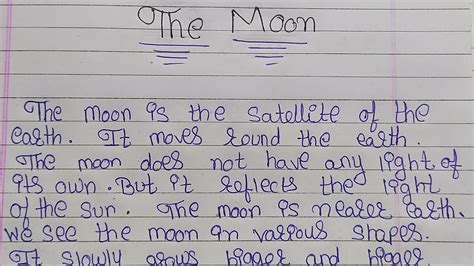 Write An Essay The Moon Essay Writing On The Moon In English YouTube