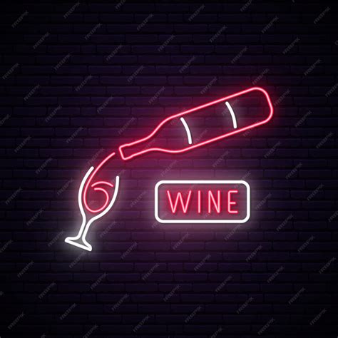 Premium Vector Neon Wine Sign