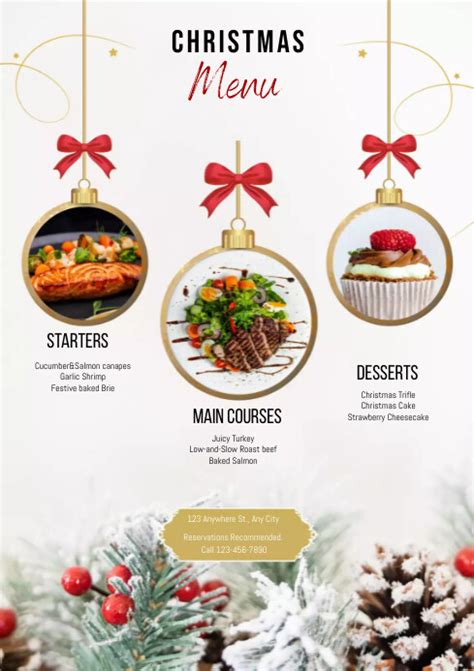 Christmas Menu Template Postermywall