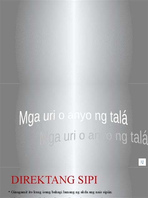 Mga Uri O Anyo Ng Tala Pdf