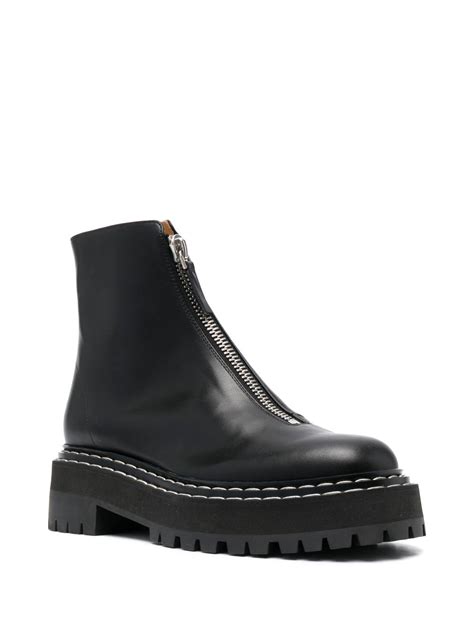 Proenza Schouler Zip Up Lug Sole Boots Black FARFETCH