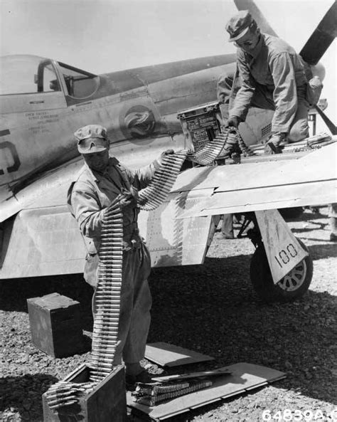 Ground Crew Reload A 78th Fighter Squadron P 51 On Iwo Jima P51 Mustang Wwii Fighter Planes