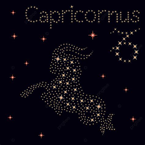 Zodiac Sign Capricornus On A Background Of The Starry Sky Dark