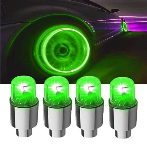 Pcs Car Led Waterproof Wheel Tyre Light Tire Air Valve Stem Lamp Caps