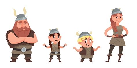 Premium Vector | Cute viking cartoon character