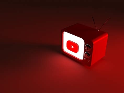 Premium Photo | 3d rendering of a TV with glowing YouTube logo