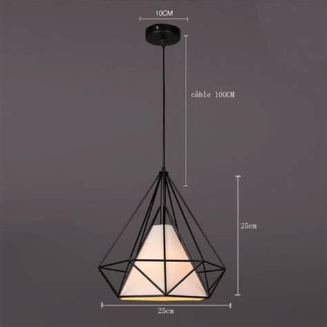 Idegu Pcs Lampe Suspension En Cage Diamant Lustre Plafonnier Luminaire