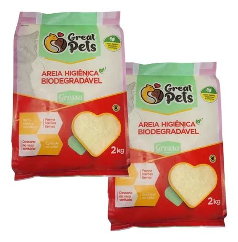 Areia De Gato Biodegradável 2kg Natural Mandioca Milho 2 Un MercadoLivre