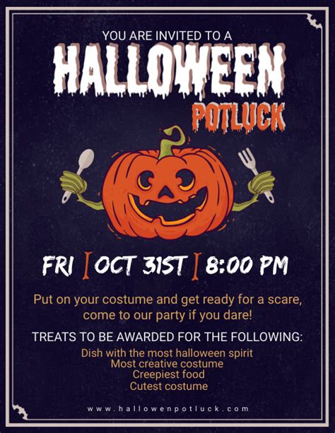 Copy Of Halloween Potluck Party Poster Template Postermywall