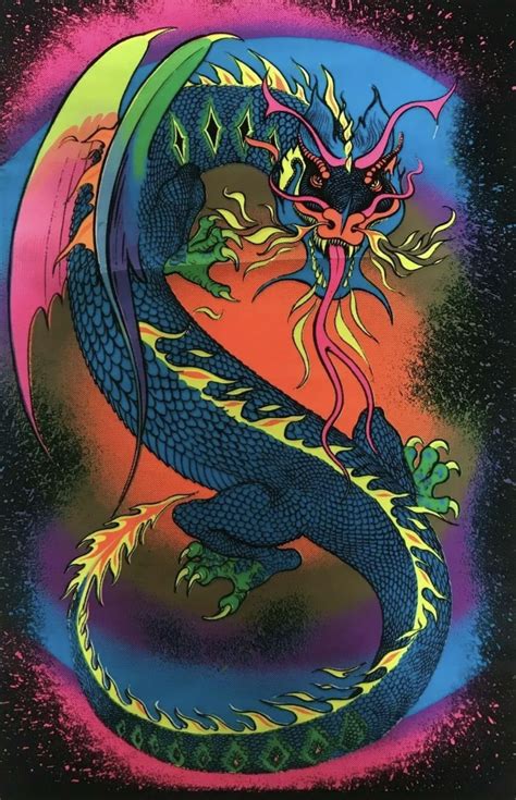 Dragon Blacklight Poster In 2022 Black Light Posters Blacklight