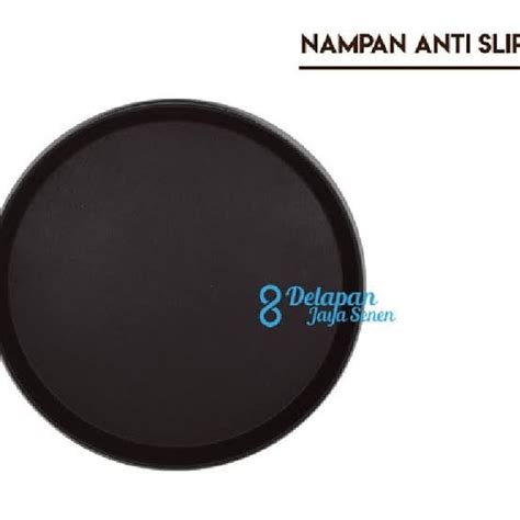 Jual Nampan Hitam Coklat Bulat Anti Slip Tebal Cafe Restoran Hotel Cm