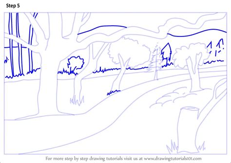 How To Draw A Forest Scenery Forests Step By Step