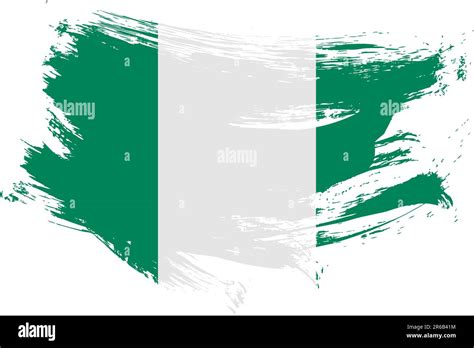 Nigeria Brush Stroke Flag Vector Background Hand Drawn Grunge Style