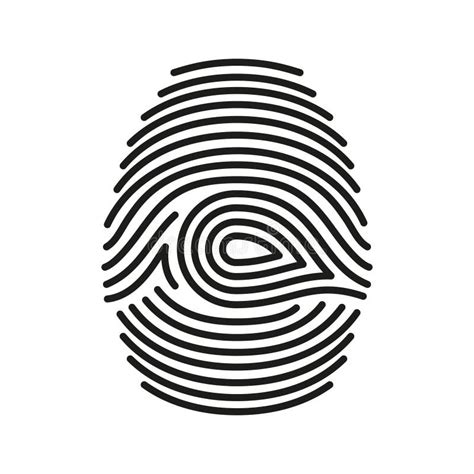 Vector Black Isolated Fingerprint On White Background Stock