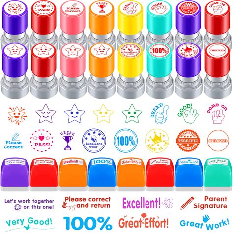 Snapklik.com : 24 Pcs Teacher Stamps For Classroom Elementary ...