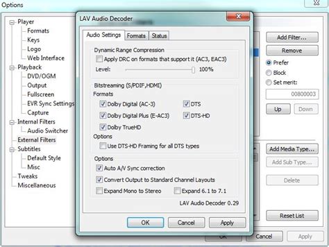 Guide: Setting Up LAV Filters + MPC HC For All Your Splitter And Audio Needs — MediaSmartServer.net