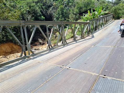 Jembatan Balley Di Lokasi Longsor Jalan Sibolga Tarutung Nyaris Ambruk