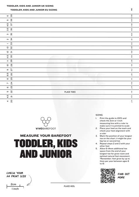 Toddler, Kids and Junior UK/Eu Sizing Chart Download Printable PDF | Templateroller