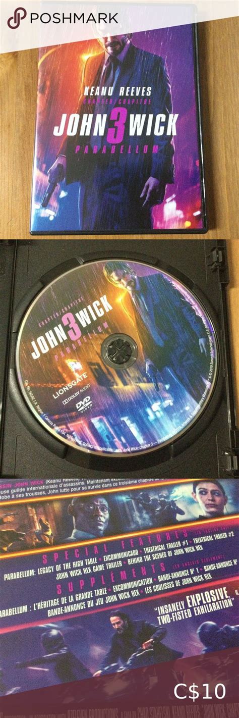 John Wick Chapter 3 Parabellum DVD 2019 Region 1 Keanu Reeves