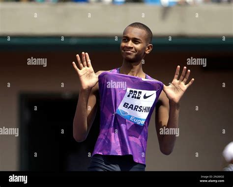 Mutaz Essa Barshim From Qatar Celebrates After Clearing The Bar On