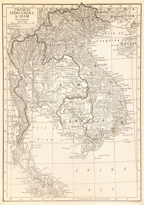 Map Thailand & Vietnam, 1910