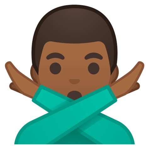 Man Gesturing No Medium Dark Skin Tone Icon Noto Emoji People