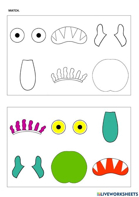 Go away, big green monster! worksheet | Big green monster, Green ...