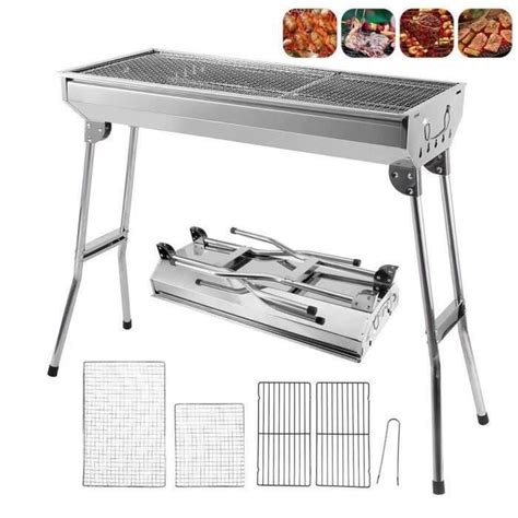 Huole Barbecue Au Charbon Avec Support Gril Portable Pliable Standard