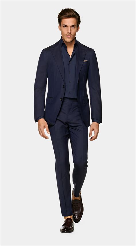 Navy Havana Suit Wool Silk Single Breasted Suitsupply Online Store