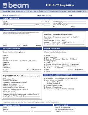 Fillable Online MRI (Magnetic Resonance Imaging) - Cleveland Clinic Fax Email Print - pdfFiller