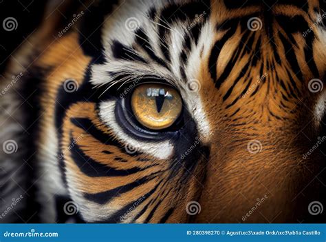 Fierce Bengal Tiger Eye Looking Generative Ai Stock Illustration