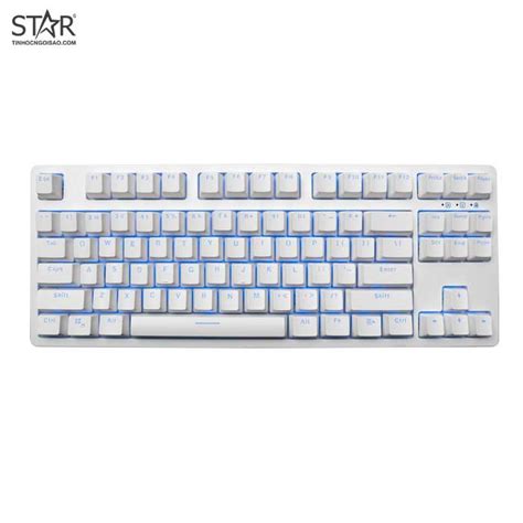 Bàn Phím Cơ E Dra EK387 Ice White Gaming Led TKL Brown Switch Trắng