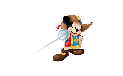 Mickey Mouse Musketeer Cute White Sword Disney Hat HD Wallpaper