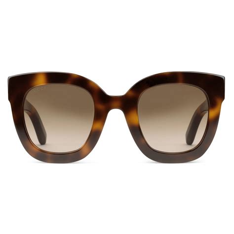 Gucci Round Frame Acetate Sunglasses With Star Tortoiseshell Acetate Gucci Eyewear Avvenice