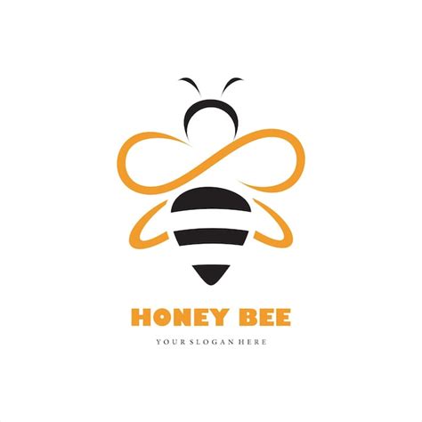 Diseño moderno del logotipo de la abeja Vector Premium