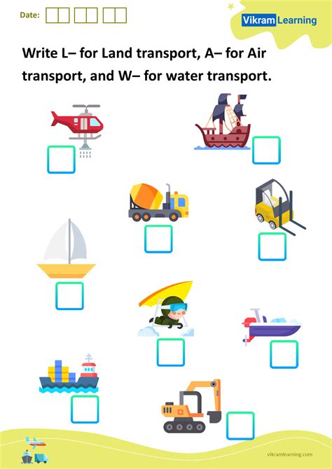 Download write l– for land transport, a– for air transport, and w– for ...