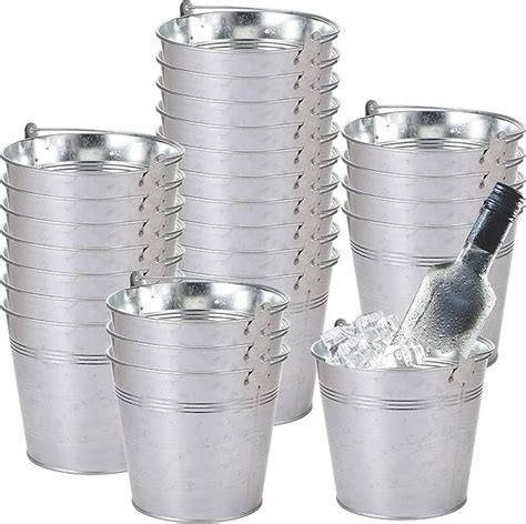 Amazon Didaey 24 Pack Galvanized Metal Buckets Bulk 6 Inch Small